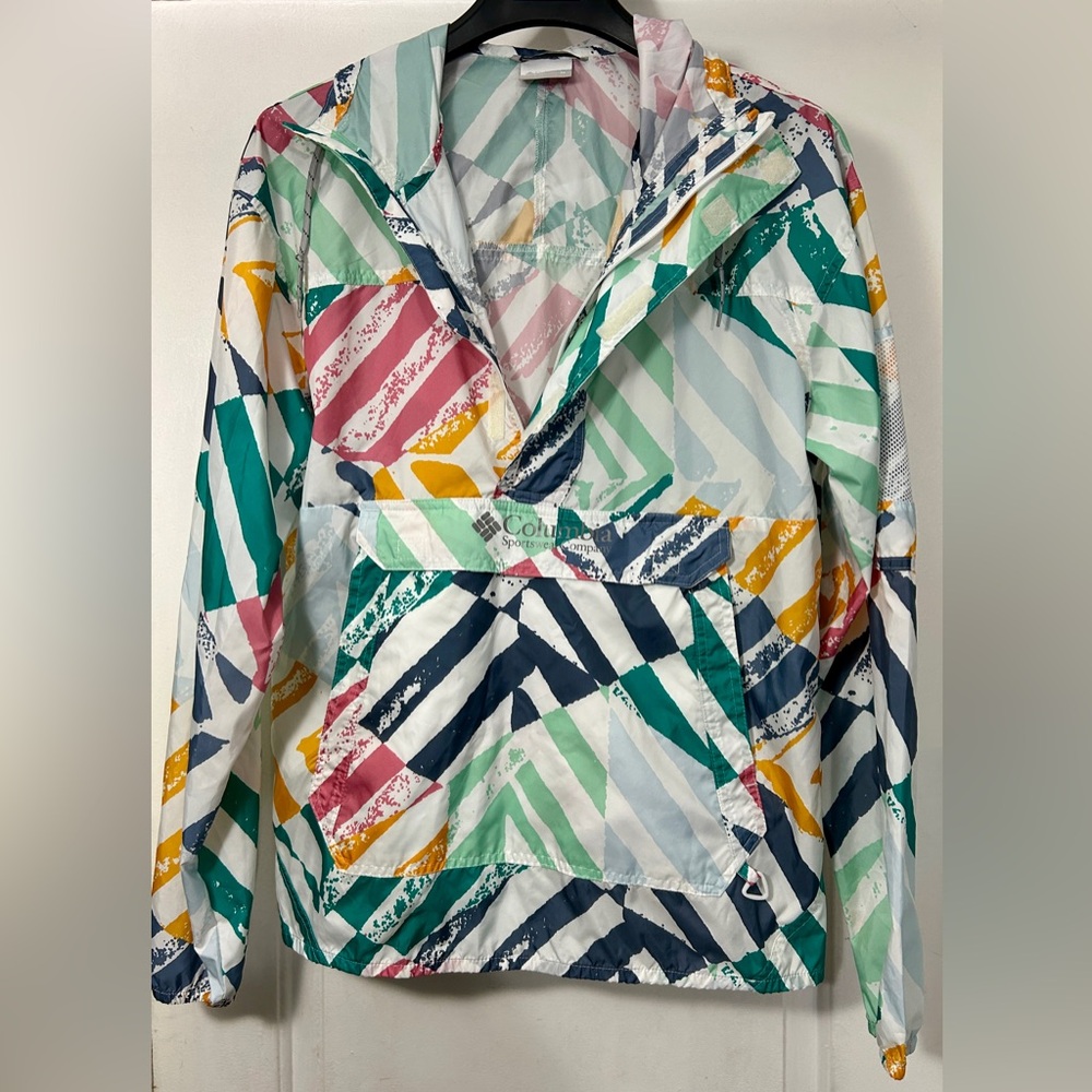 Columbia Women’s Windbreaker Jacket M – Multicolor Retro Print